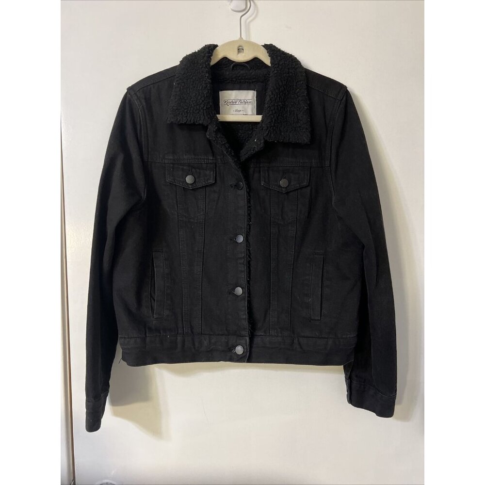 Women’s Reserve Fairfax Black Denim Wear Jean Jacket Large
